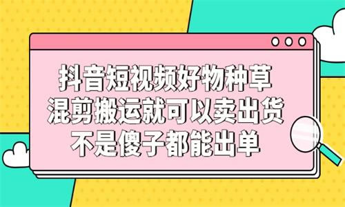 源码.jpg 抖音短视频好物种草，混剪搬运就可以卖出货，不是傻子都能出单 b10471  抖音短视频好物种草 混剪搬运就可以卖出货 不是傻子都能出单 第1张